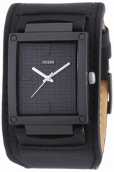 Guess Watches : W0359G2 Black Dial Leather Men Watch