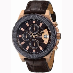 Guess Watches : W0364G3 Quartz Chronograph Date Brown Leather Men Watch