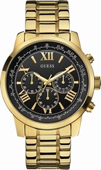 Guess Watches : W0379G4 Black Dial Chronograph Men Watch