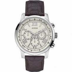 Guess Watches : W0380G2 Quartz Chronograph Brown Lea Men Watch