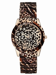 Guess Watches : W0425L3 Quartz Animal Print Stainless Steel Women Watch