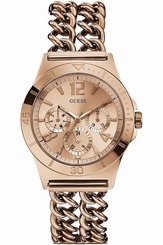 Guess Watches : W0439L3 Rose Gold Color Dial Stainless Steel Plated Band Women Watch