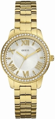 Guess Watches : W0444L2 White Dial Stainless Steel Band Women Watch