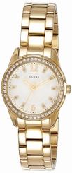 Guess Watches : W0445L2 White Dial Stone Set Women Watch
