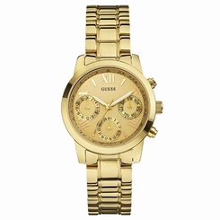 Guess Watches : W0448L2 Gold Dial Stainless Steel Women Watch