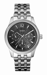 Guess Watches : W0474G1 Black Dial Stainless Steel Plated Men Watch