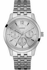 Guess Watches : W0474G3 Silver Dial Stainless Steel Band Men Watch
