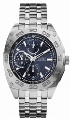Guess Watches : W0487G1 Black Dial Stainless Steel Band Men Watch
