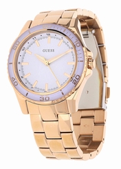Guess Watches : W0557L2 White Dial Stainless Steel Band Women Watch