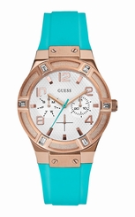 Guess Watches : W0564L3 White Dial Rubber Men Watch