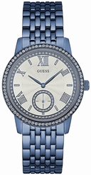 Guess Watches : W0573L4 White Dial Stainless Steel Band Women Watch