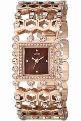 Guess Watches : W0574L3 Brown Dial Stainless Steel Plated Band Women Watch