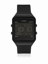 Guess Watches : W0595G1 Black Dial Silicone Band Men Watch