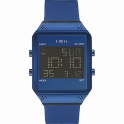 Guess Watches : W0595G2 Black & Blue Dial Silicone/rubber Band Men Watch
