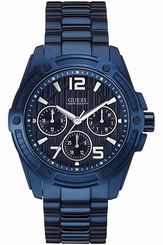 Guess Watches : W0601G2 Blue Dial Stainless Steel Band Men Watch