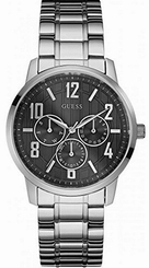 Guess Watches : W0605G1 Black Dial Stainless Steel Men Watch