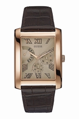 Guess Watches : W0609G1 Brown Dial Leather Men Watch