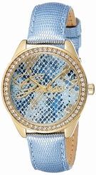 Guess Watches : W0612L1 Blue Dial Stone Set Women Watch