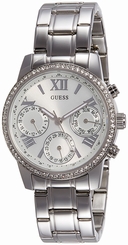 Guess Watches : W0623L1 White Dial Stainless Steel Band Women Watch