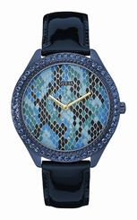 Guess Watches : W0625L3 Blue Dial Leather Women Watch