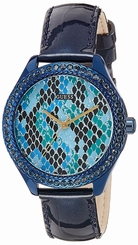 Guess Watches : W0626L3 Blue Dial Leather Women Watch