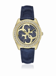 Guess Watches : W0627L2 Blue Dial Leather Women Watch