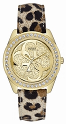 Fake AAA Guess Watches : W0627L7 Gold Dial Leather Women Watch Watch