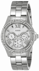Guess Watches : W0632L1 Silver Dial Date Women Watch