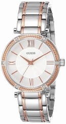 Guess Watches : W0636L1 Silver Dial Stone Set Women Watch