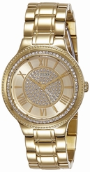 Guess Watches : W0637L2 Gold Dial Stainless Steel Band Women Watch