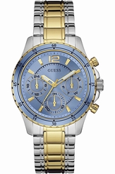 Guess Watches : W0639L1 Blue Light Dial Stainless Steel Band Women Watch