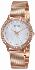 Guess Watches : W0647L2 Mother Of Pearl Dial Stone Set Women Watch
