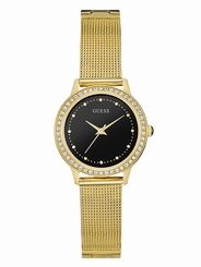 Guess Watches : W0647L8 Black Dial Stainless Steel Band Women Watch