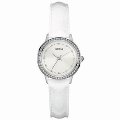 Guess Watches : W0648L5 White Dial Calfskin Band Women Watch