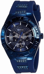 Guess Watches : W0653L1 Blue Dial Rubber Band Women Watch