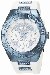Guess Watches : W0653L2 White Dial Rubber Band Women Watch