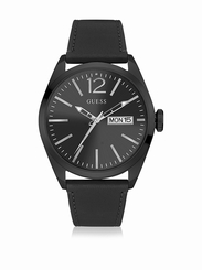 Guess Watches : W0658G4 Black Dial Leather Men Watch