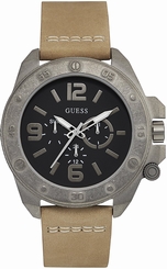 Guess Watches : W0659G4 Black Dial Leather Men Watch
