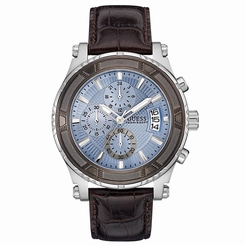 Guess Watches : W0673G1 Blue Dial Synthetic Leather Band Women Watch