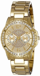 Guess Watches : W0705L2 Gold Dial Stainless Steel Women Watch
