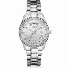Guess Watches : W0764L1 Silver Dial Stainless Steel Band Women Watch
