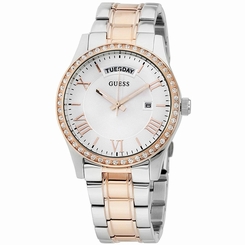 Guess Watches : W0764L4 Silver Dial Stainless Steel Women Watch