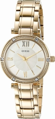Guess Watches : W0767L2 Quartz Analog Gold Tone Stainless Steel Women Watch