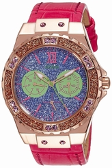 Guess Watches : W0775L4 Quartz Multifunction Dial Pink Leather Women Watch