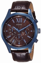Guess Watches : W0789G2 Brown Dial Leather Men Watch