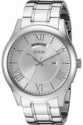Guess Watches : W0791G1 Silver Dial Stainless Steel Band Men Watch