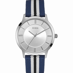 Guess Watches : W0795G3 Silver Dial Cloth Men Watch
