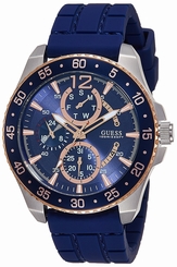 Guess Watches : W0798G2 Blue Dial Rubber Band Men Watch