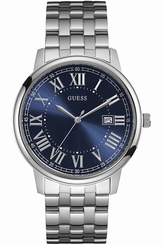 Guess Watches : W0811G1 Blue Dial Stainless Steel Band Men Watch