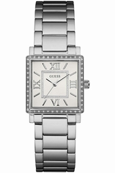 Guess Watches : W0827L1 Silver Dial Stainless Steel Band Women Watch